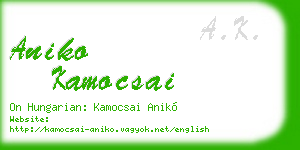 aniko kamocsai business card