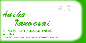 aniko kamocsai business card